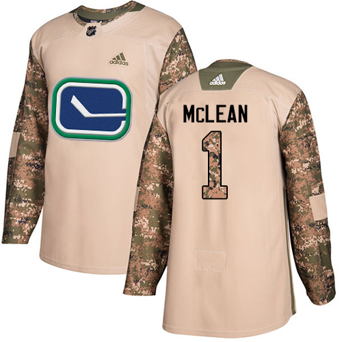 Adidas Canucks #1 Kirk Mclean Camo Authentic Veterans Day Stitched NHL Jersey